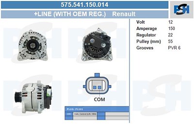 Bv Psh Generator [Hersteller-Nr. 575.541.150.014] für Dacia, Renault von BV PSH