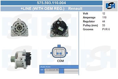 Bv Psh Generator [Hersteller-Nr. 575.593.110.004] für Renault von BV PSH