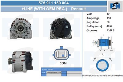 Bv Psh Generator [Hersteller-Nr. 575.911.150.004] für Renault von BV PSH