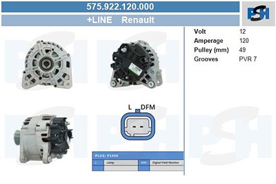 Bv Psh Generator [Hersteller-Nr. 575.922.120.000] für Dacia von BV PSH