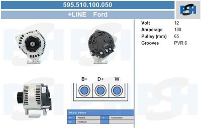 Bv Psh Generator [Hersteller-Nr. 595.510.100.050] für Ford von BV PSH