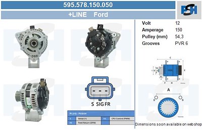 Bv Psh Generator [Hersteller-Nr. 595.578.150.050] für Ford von BV PSH