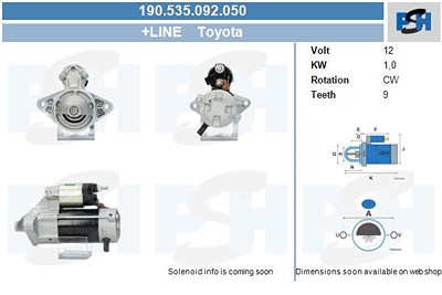 Bv Psh Starter [Hersteller-Nr. 190.535.092.050] für Toyota von BV PSH