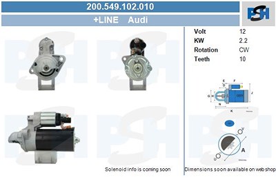 Bv Psh Starter [Hersteller-Nr. 200.549.102.010] für Audi, VW von BV PSH