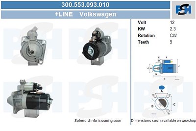 Bv Psh Starter [Hersteller-Nr. 300.553.093.010] für VW von BV PSH