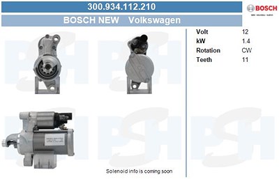 Bv Psh Starter [Hersteller-Nr. 300.934.112.210] für Audi von BV PSH