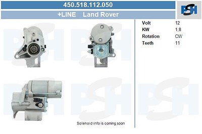 Bv Psh Starter [Hersteller-Nr. 450.518.112.050] für Land Rover von BV PSH