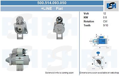 Bv Psh Starter [Hersteller-Nr. 500.514.093.050] für Fiat von BV PSH