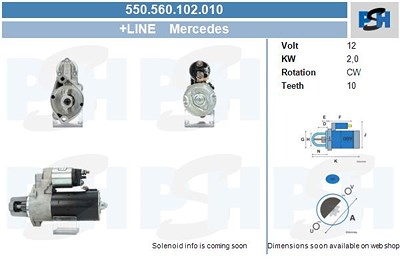 Bv Psh Starter [Hersteller-Nr. 550.560.102.010] für Mercedes-Benz von BV PSH