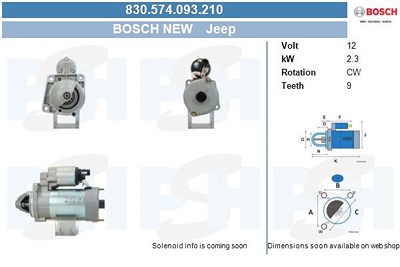 Bv Psh Starter [Hersteller-Nr. 830.574.093.210] für Jeep von BV PSH