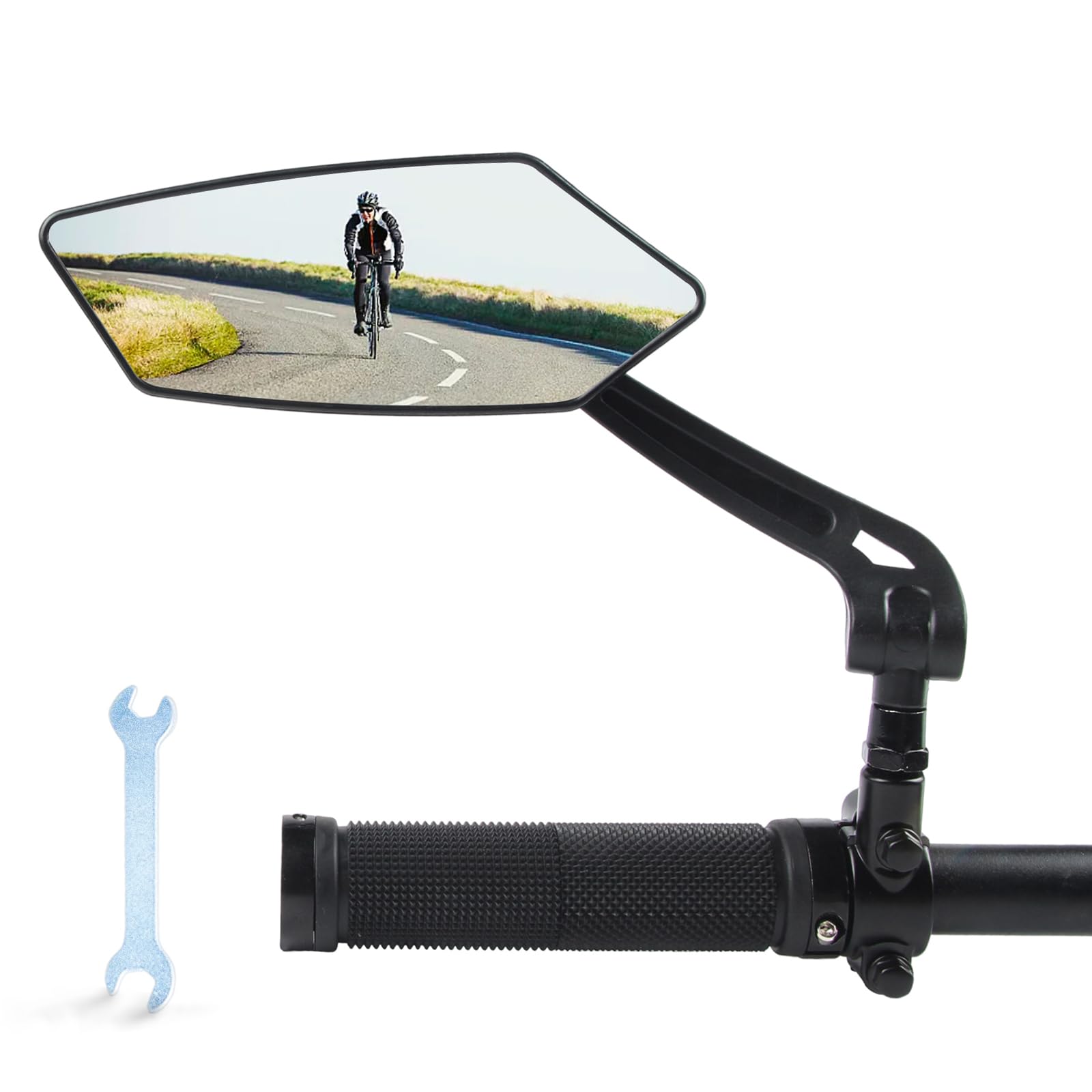 BWBIKE Fahrradspiegel Lenker Rückspiegel, HD 360 Weitwinkel Grad verstellbar und schwenkbar Mountainbike Roller Rückspiegel, Mini-Elektrofahrrad Spiegel Zubehör,005-Links von BWBIKE
