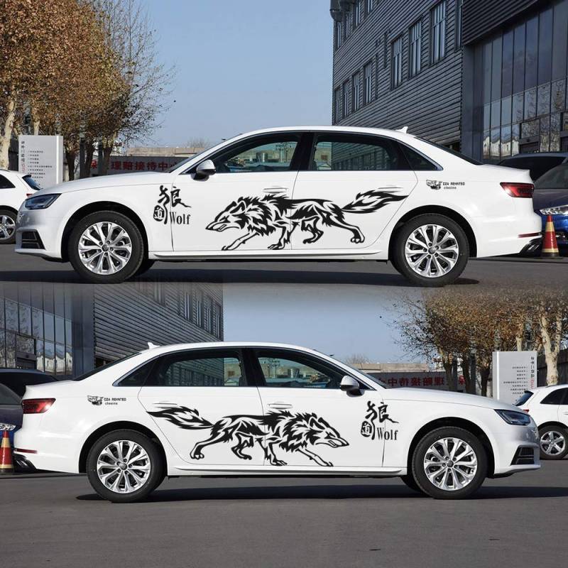 BWGHBH Autoaufkleber Sticker für Auto Karosserie Wolf Dekorative und Anti-Kratz Aufkleber (Schwarz) von BWGHBH