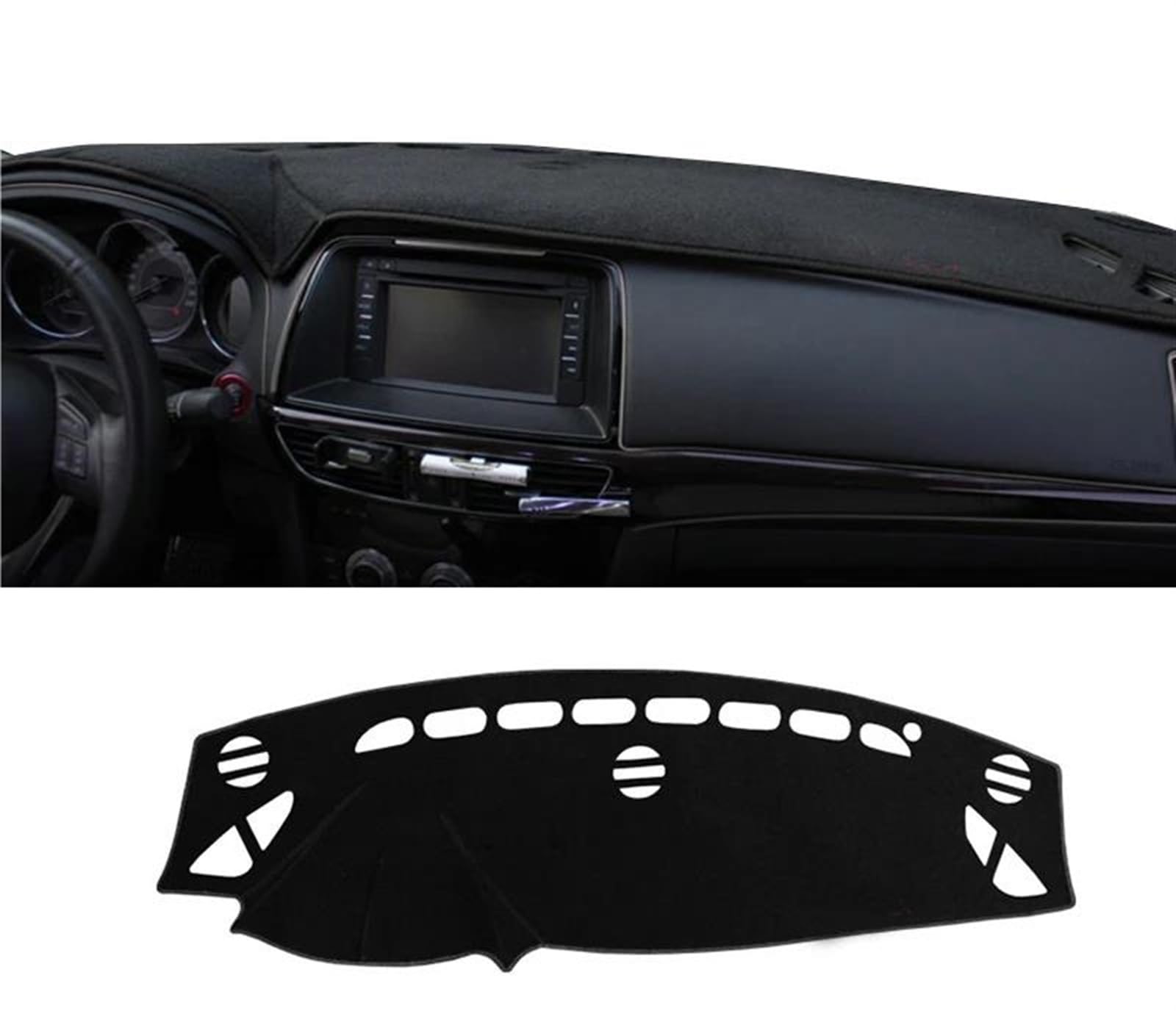 Armaturenbrett Matte Auto Armaturenbrett Abdeckung Für Mazda 6 GJ Für Atenza 2013 2014 2015 Instrument Schreibtisch Sonnenschutz Matte Dash Rutsch Pad Teppiche(A LHD Black Side) von BWVMVB