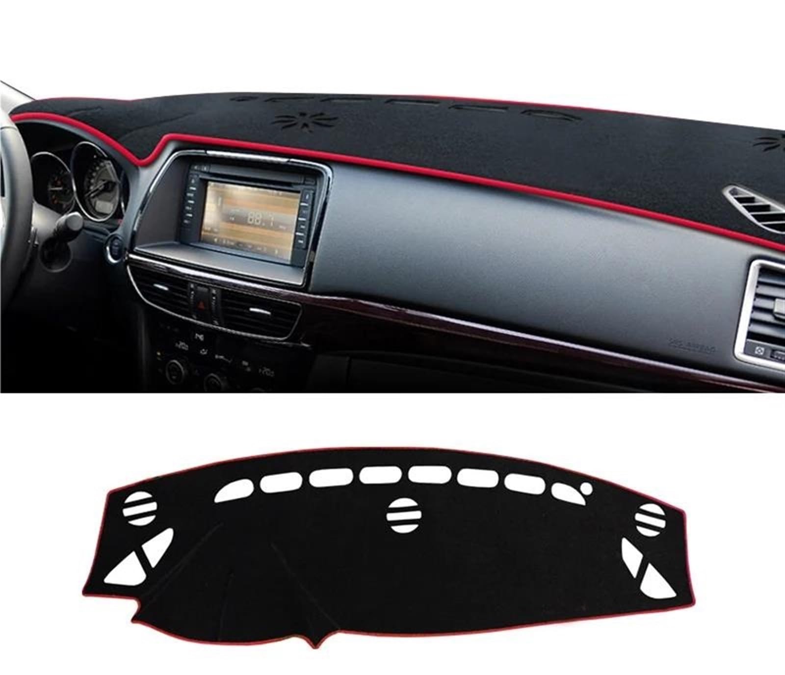 Armaturenbrett Matte Auto Armaturenbrett Abdeckung Für Mazda 6 GJ Für Atenza 2013 2014 2015 Instrument Schreibtisch Sonnenschutz Matte Dash Rutsch Pad Teppiche(A LHD Red Side) von BWVMVB