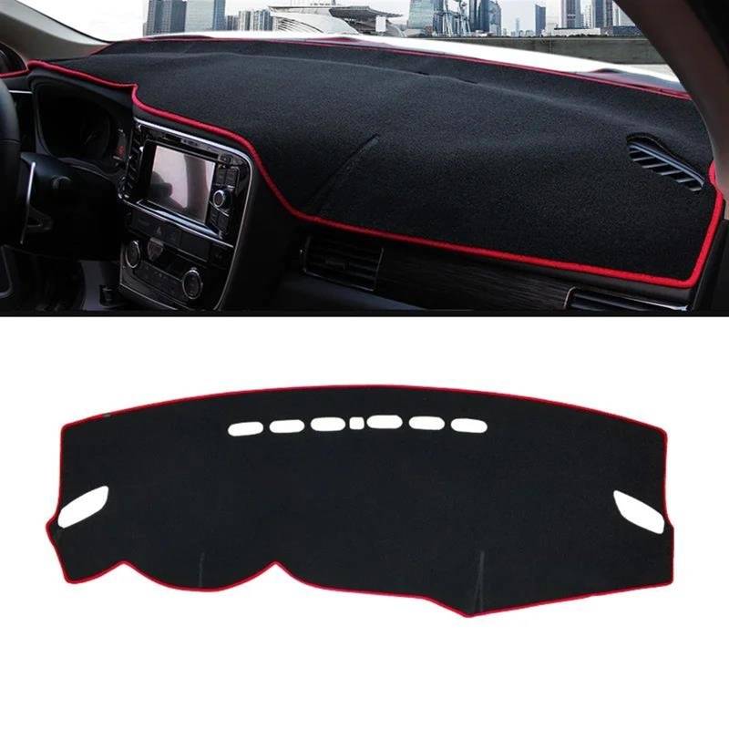 Armaturenbrett Matte Auto Dashboard Abdeckung Matte Sonnenschutz Teppiche Für Mitsubishi Für Outlander 3 2013 2014 2015 2016 2017 2018 2019 2020 2021(LHD Red Side) von BWVMVB