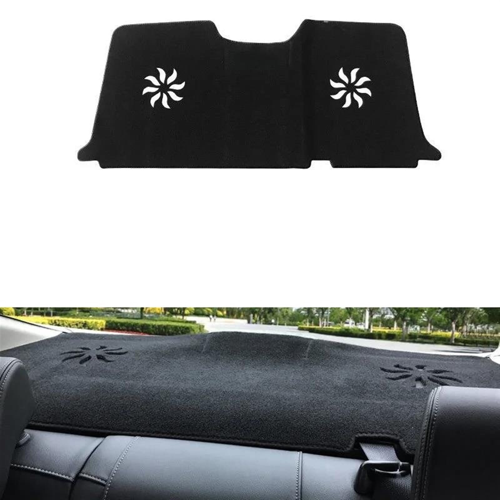 Armaturenbrett Matte Für Civic X 10th 2016 2017 2018 2019 2020 Auto Dashboard Abdeckungen Matte Vermeiden Licht Pad Instrument Plattform Kissen Teppiche(Rear Black Side) von BWVMVB