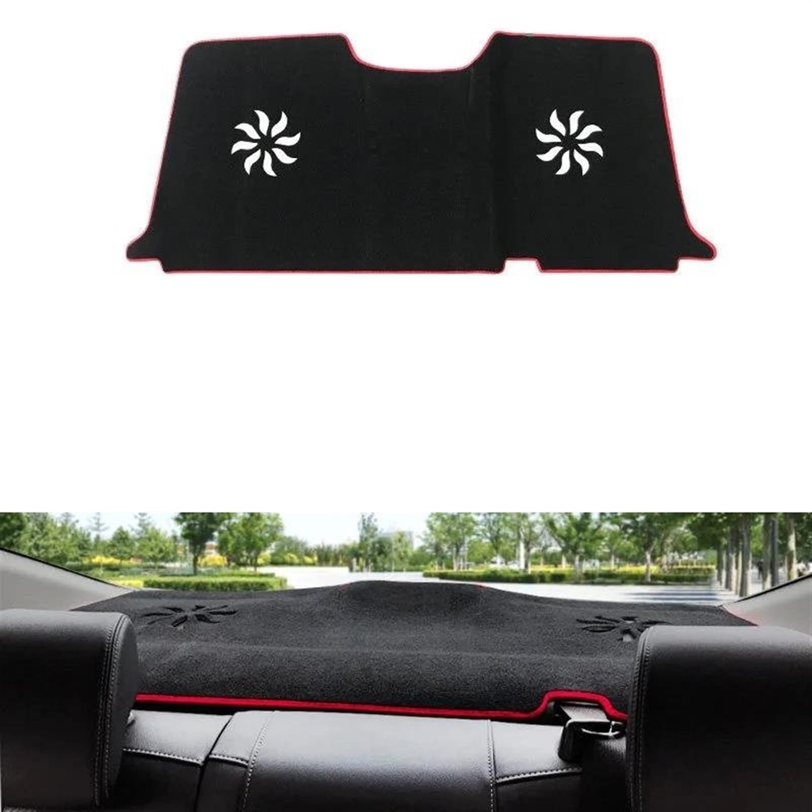 Armaturenbrett Matte Für Civic X 10th 2016 2017 2018 2019 2020 Auto Dashboard Abdeckungen Matte Vermeiden Licht Pad Instrument Plattform Kissen Teppiche(Rear Red Side) von BWVMVB