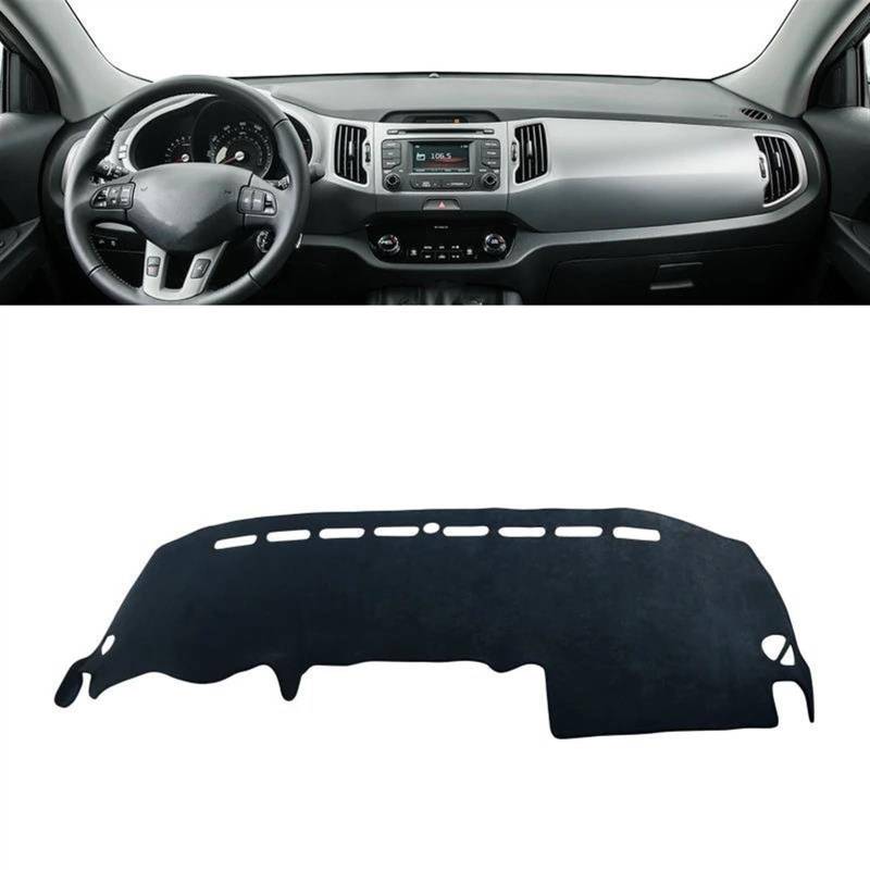 Armaturenbrett Matte Für Kia Für Sportage R 3. 2011 2012 2013 2014 2015 LHD Auto Armaturenbrett Abdeckung Matten Vermeiden Licht Pads Teppiche(B Black) von BWVMVB