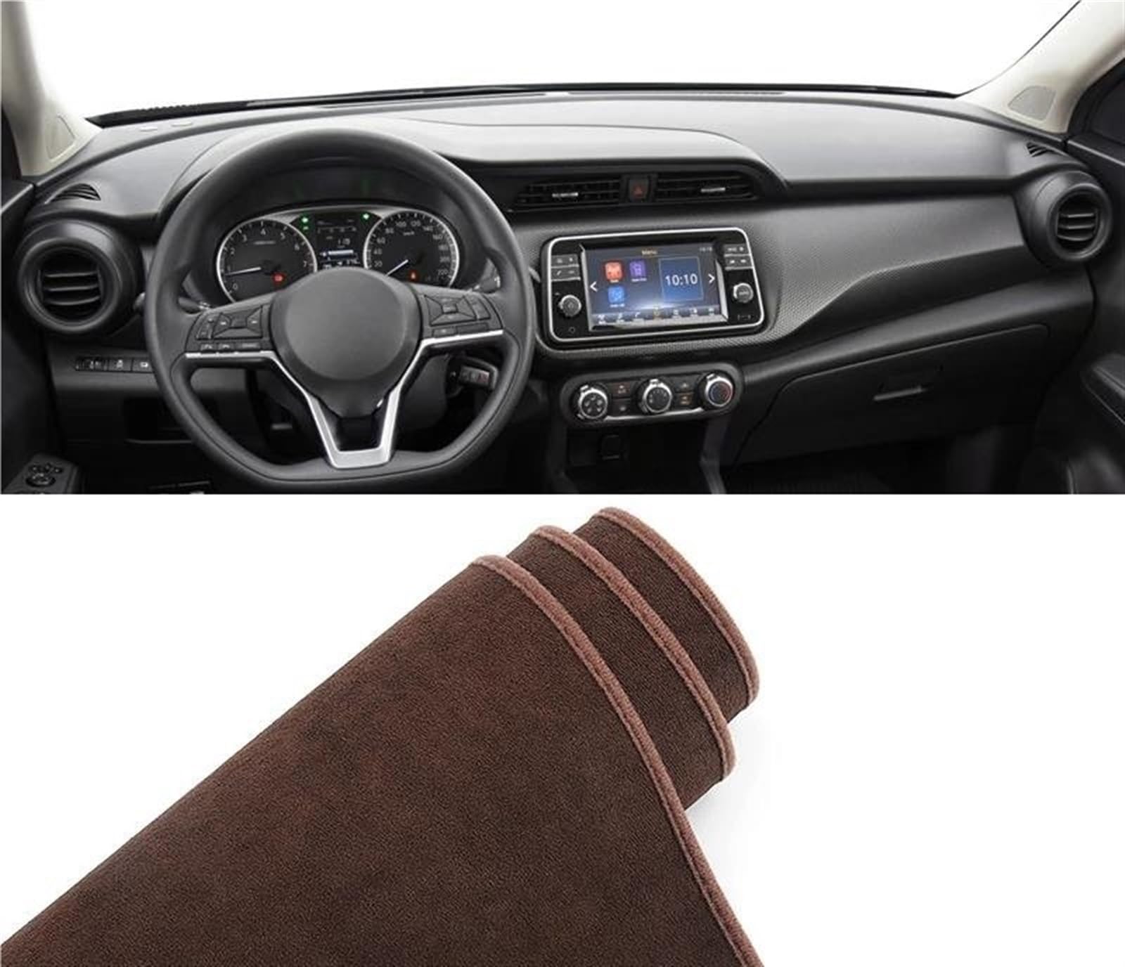 Armaturenbrett Matte Für Nissan Für Kicks P15 2016 2017 2018 2019 2020 2021 2022 2023 2024 Auto Dashboard Pad Instrument Schreibtisch Abdeckung Matte(B LHD Brown) von BWVMVB