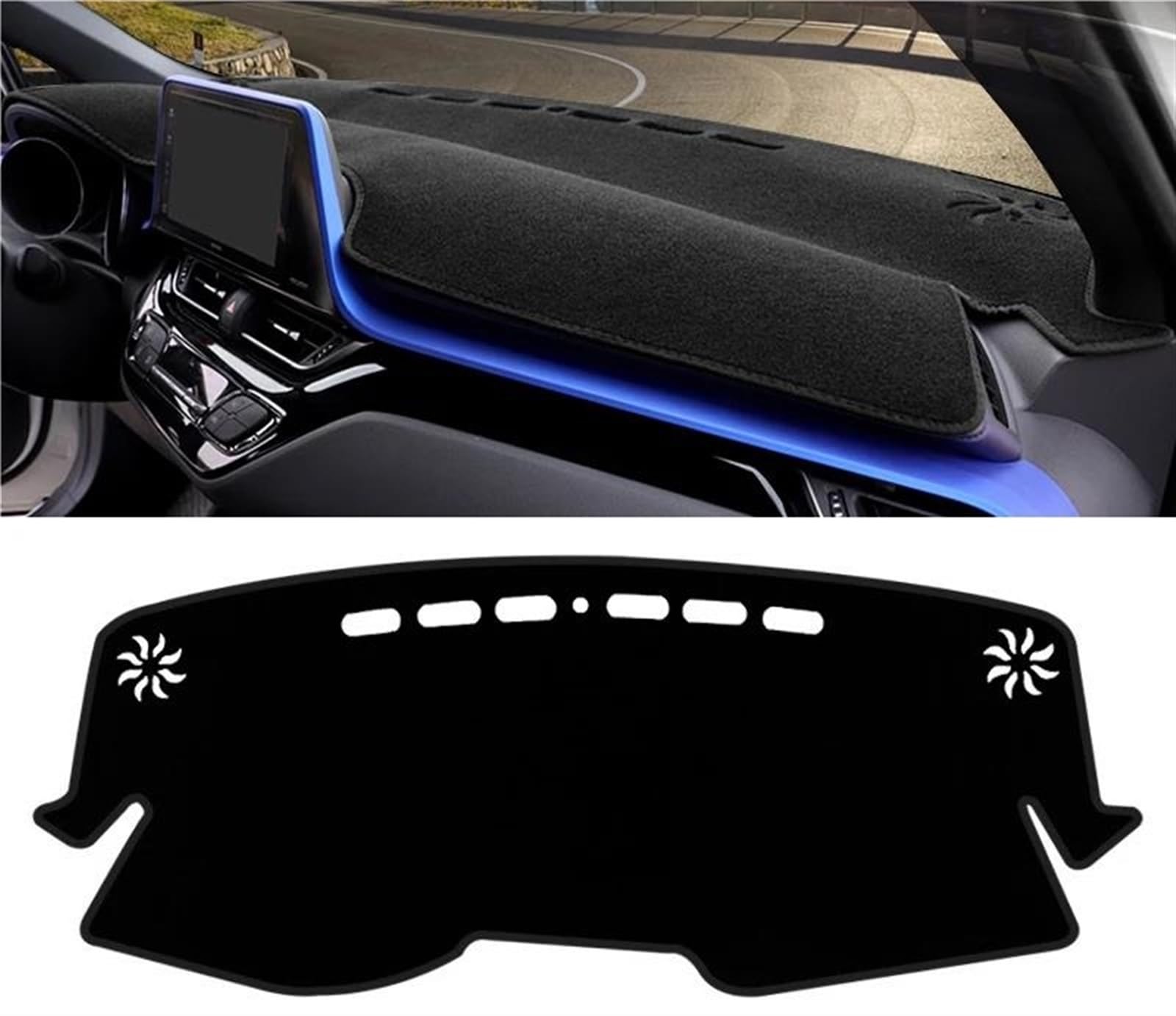 Armaturenbrett Matte Für Toyota Für C-HR Für CHR Für Hybrid 2016-2019 2020 2021 2022 2023 Auto-Armaturenbrett-Abdeckung Sonnenschutz Lichtmatte Vermeiden(A LHD Black Side) von BWVMVB