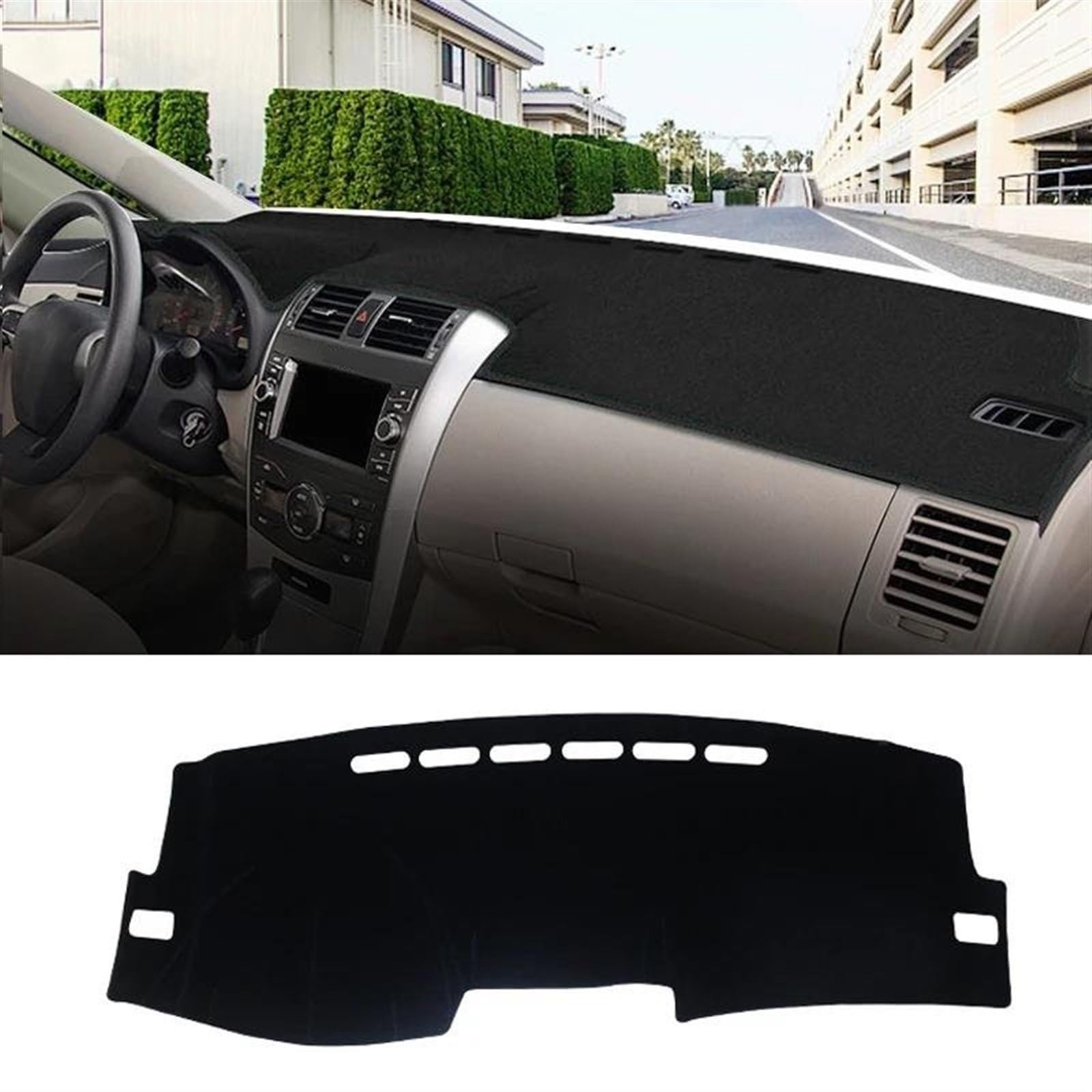 Armaturenbrett Matte Für Toyota Für Corolla E140 E150 2006 2007 2008 2009 2010 2011 2012 2013 Auto Dashboard Abdeckung Matte Vermeiden Licht Pad Teppich(LHD 2006-2013 Black) von BWVMVB