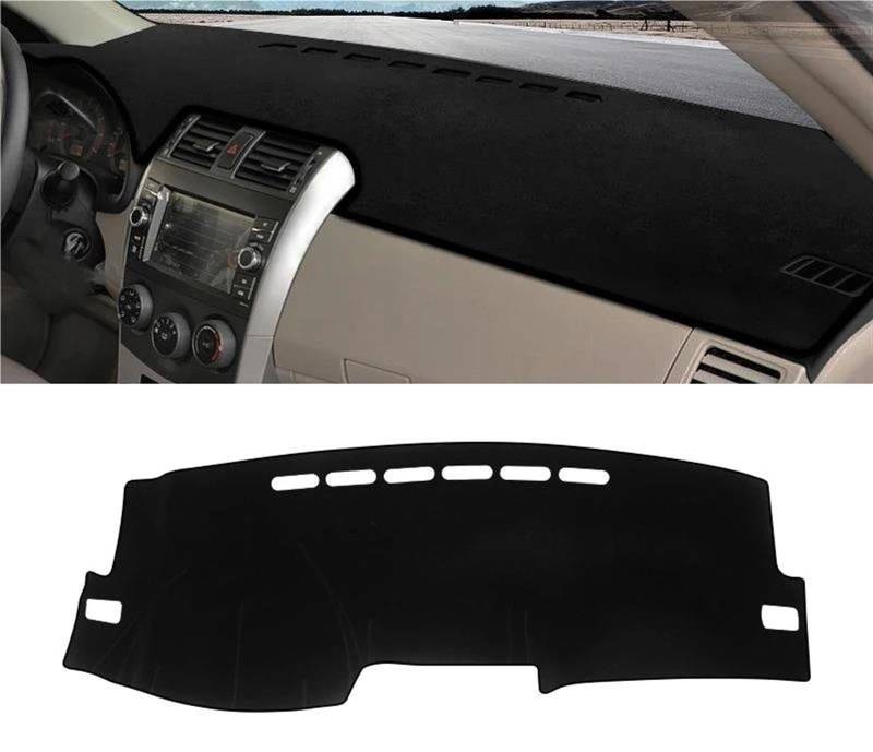 Armaturenbrett Matte Für Toyota Für Corolla Für Axio Für Fielder 2007 2008 2009 2010 2011 Auto Armaturenbrettabdeckung Armaturenbrett Sonnenschutz Pad Teppiche(A LHD Black Side) von BWVMVB