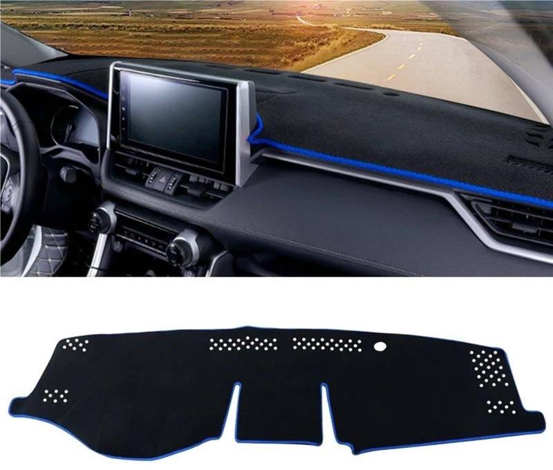 Armaturenbrett Matte Für Toyota Für RAV4 XA50 Für Hybrid 2019 2020 2021 2022 2023 2024 Auto Dashboard Matte Sonnenschutz Instrument Schreibtisch Abdeckung(A Blue Side LHD) von BWVMVB