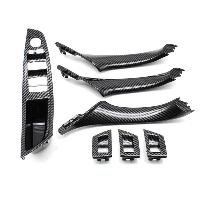 Auto-Innentürgriff Auto Innen Kunststoff Tür Armlehne Fenster Schalter Panel Pull Griff Für 5 Series Für F10 Für F11 Für F18 Autoinnenraumtürgriff(LHD CarbonFiber 7) von BWVMVB