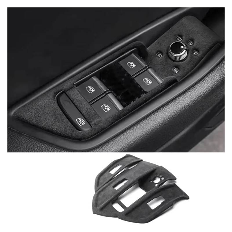 Auto Zubehör Innenraum Wildleder Auto Innenräume Overlay Formteile Panels Konsole Dashboard Armlehne Deckel Shell Schalthebel Abdeckung Für A4L Für A4 Für B9 Für A5 Für S4 Auto-Innendekoration(Door Wi von BWVMVB