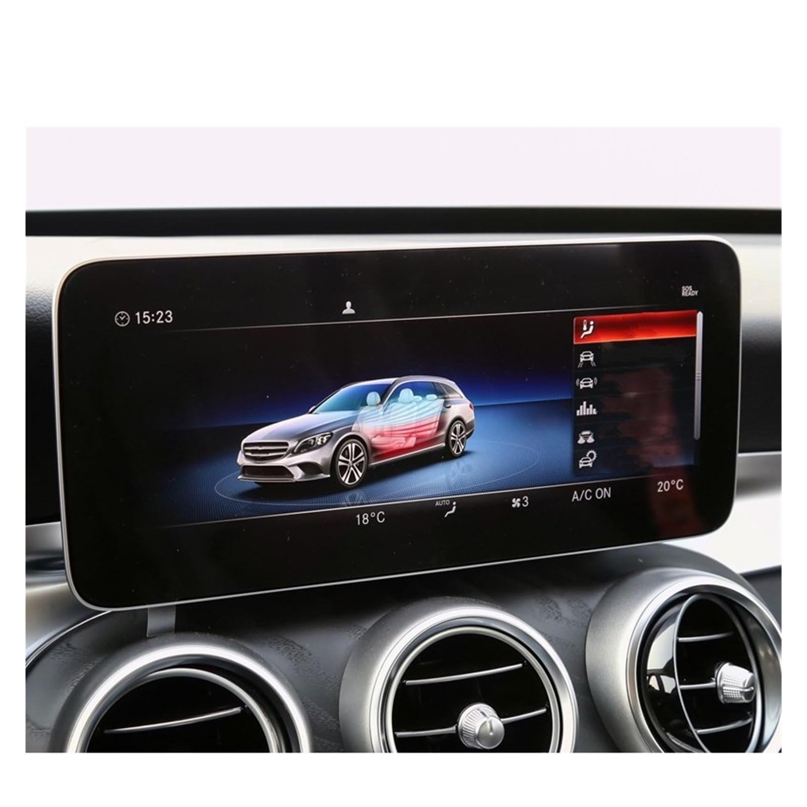 Displayschutz-Folie Für Benz C-Klasse W205 2019 2020 Auto-Navigationssystem Gehärtetes Glas LCD-Bildschirm Schutzfolie Aufkleber Armaturenbrettschutz Navigation Schutzfolie von BWVMVB