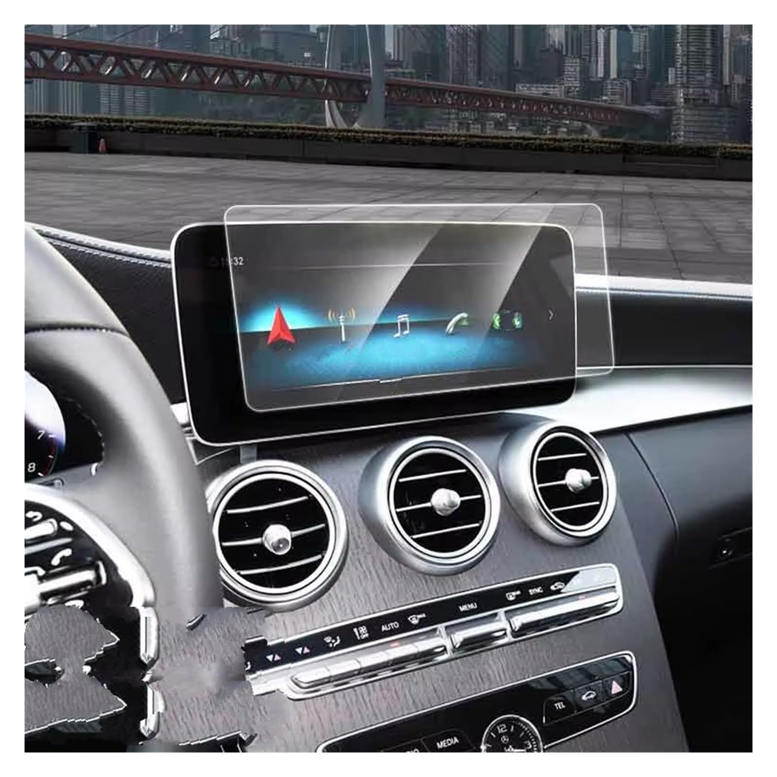 Displayschutz-Folie Für Benz Für GLC W253 2020 2021 Auto GPS-Navigation LCD-Bildschirm Gehärtetes Glas Schutzfolie Innen Anti-Kratz-Folie Navigation Schutzfolie von BWVMVB