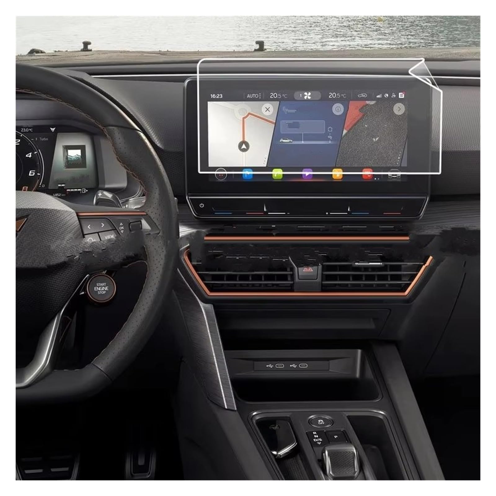 Displayschutz-Folie Für Cupra Für Formentor 2021 12 Zoll Auto GPS Navigation Touch Display Auto Innen Zubehör PET Displayschutzfolie Navigation Schutzfolie von BWVMVB