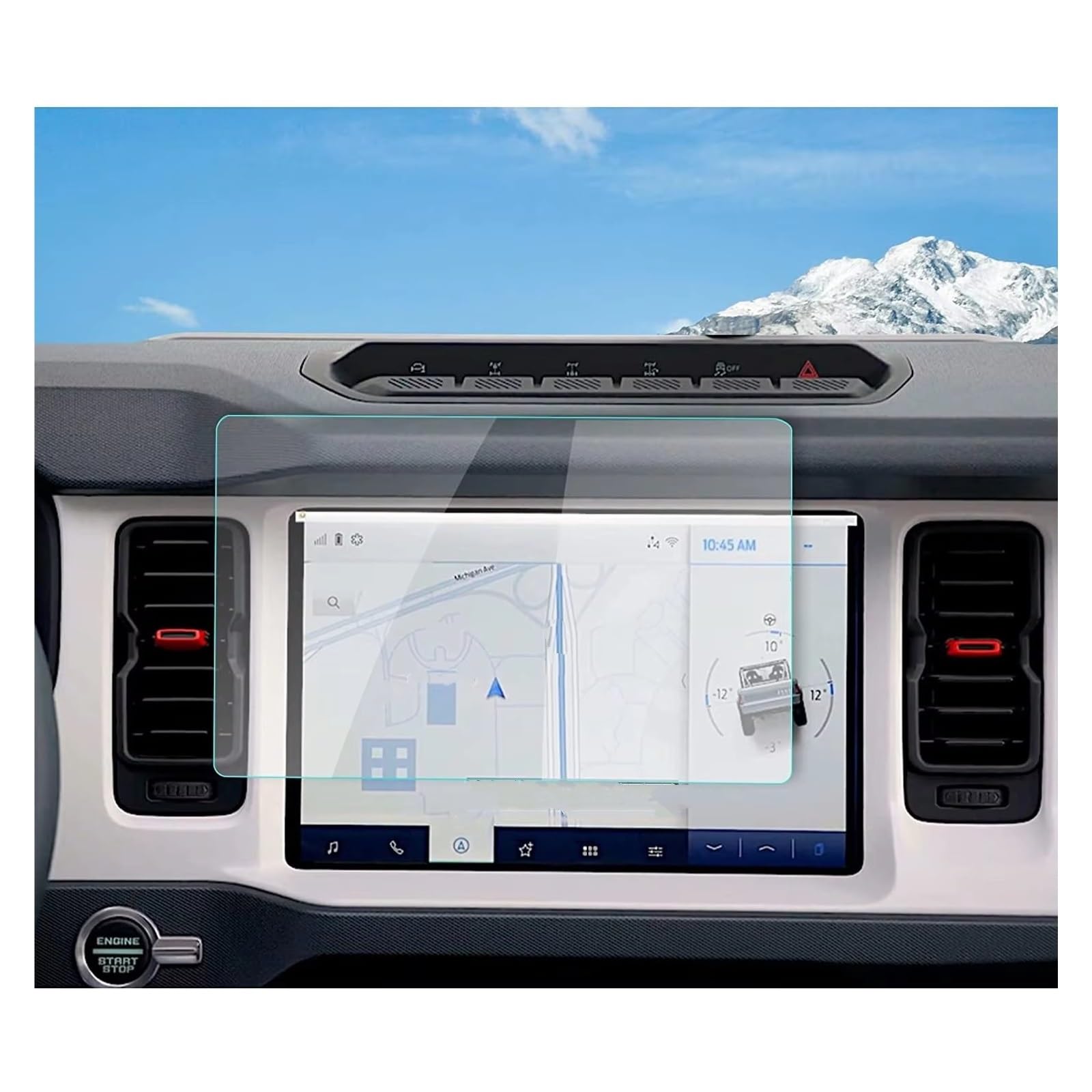 Displayschutz-Folie Für Ford Für Bronco SYNC4 2021 2022 2023 12 Zoll Auto GPS-Navigation LCD-Touchscreen Schutzfolie Gehärtetes Glas Filmschutz Navigation Schutzfolie von BWVMVB