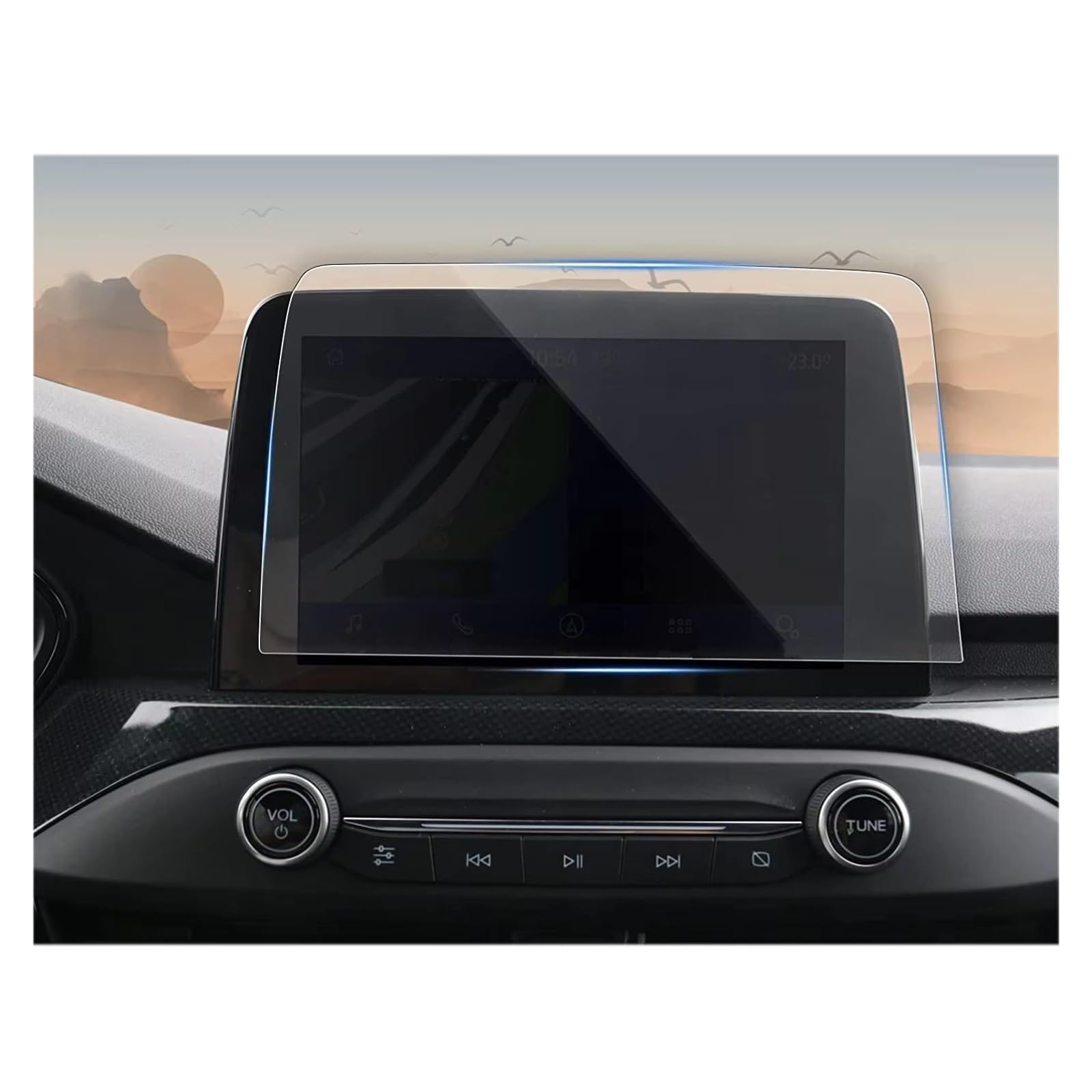 Displayschutz-Folie Für Ford Für Puma Für Ecosport Für Kuga Für Fiesta MK8 Transit/Für Focus MK4/Für Puma MK2 2019–2021 8 Zoll Touchscreen-Schutzfolie Aus Gehärtetem Glas Navigation Schutzfolie von BWVMVB