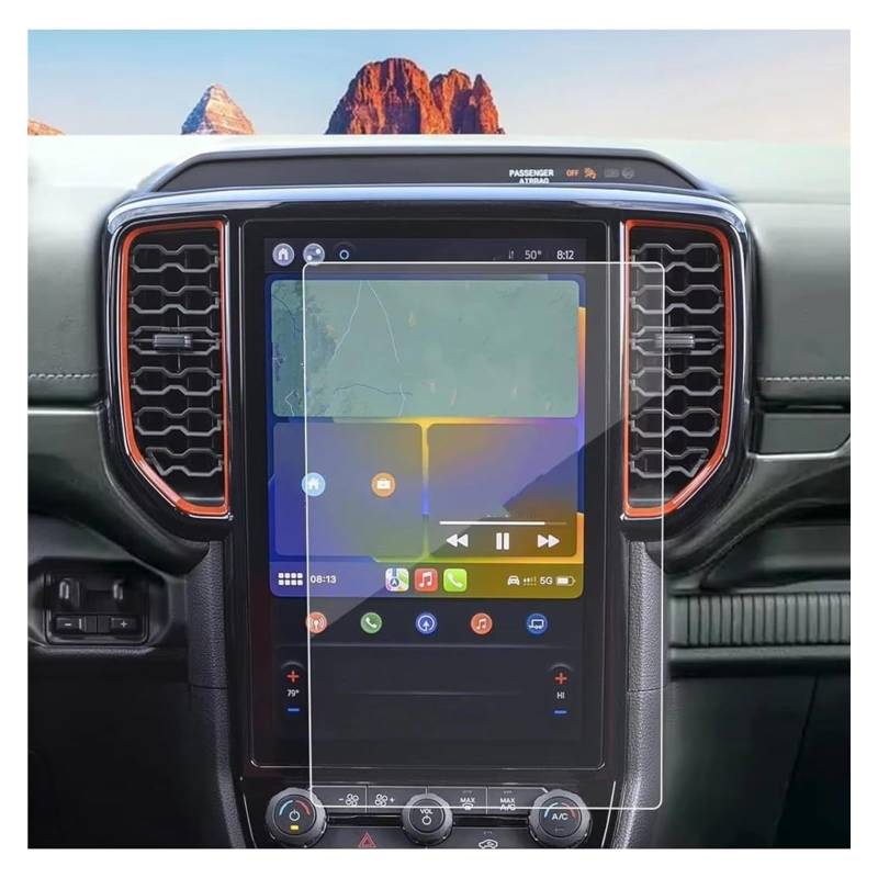 Displayschutz-Folie Für Ford Für Ranger 2024 12 Zoll Auto LCD Touchscreen Navigation GPS Schutz Zubehör Gehärtetem Glas Film Navigation Schutzfolie von BWVMVB