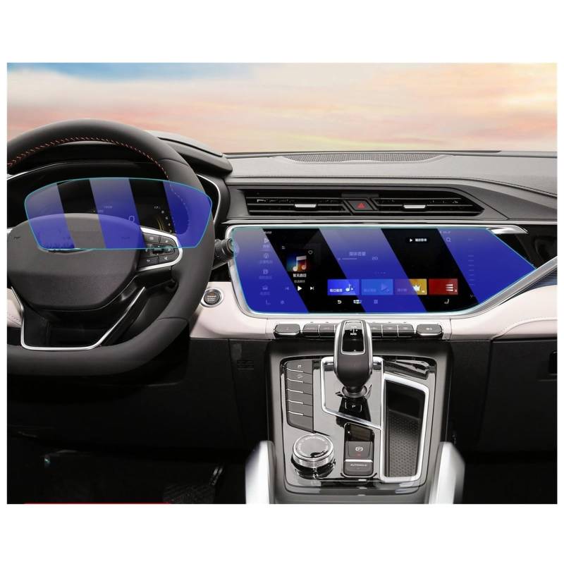 Displayschutz-Folie Für Geely Für Azkarra Für Boyue Für PRO 2020 2021 LCD-Autoradio GPS-Navigation Gehärtetes Glas Und TPU-Armaturenbrett-Bildschirmschutzfolie Navigation Schutzfolie von BWVMVB