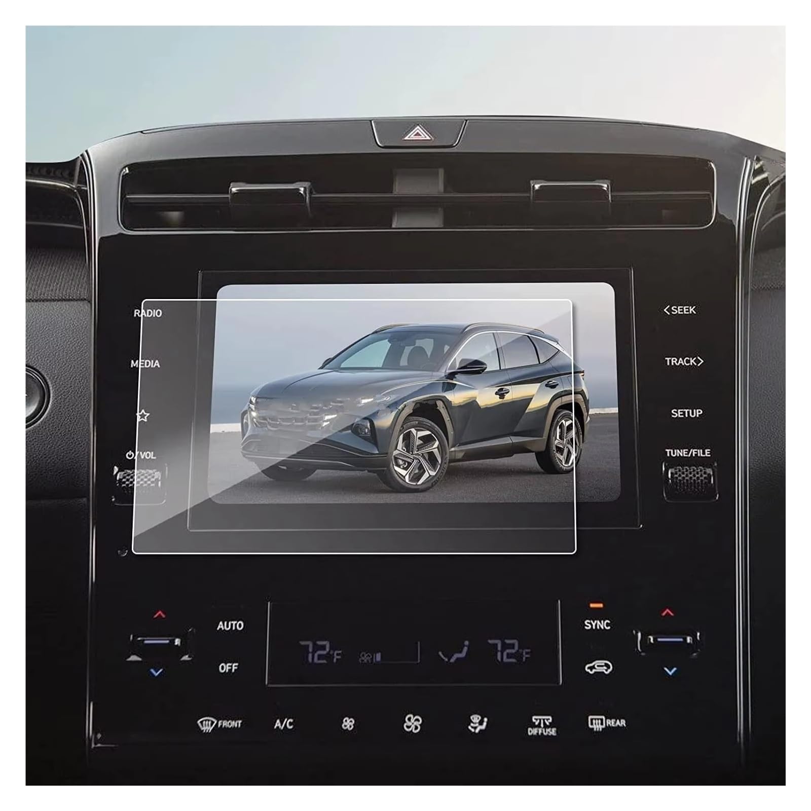 Displayschutz-Folie Für Hyundai Für Tucson NX4 2022 2023 GPS LCD Touch Navigation Display Zubehör Gehärtetem Glas Screen Protector Film 8 Zoll Navigation Schutzfolie von BWVMVB