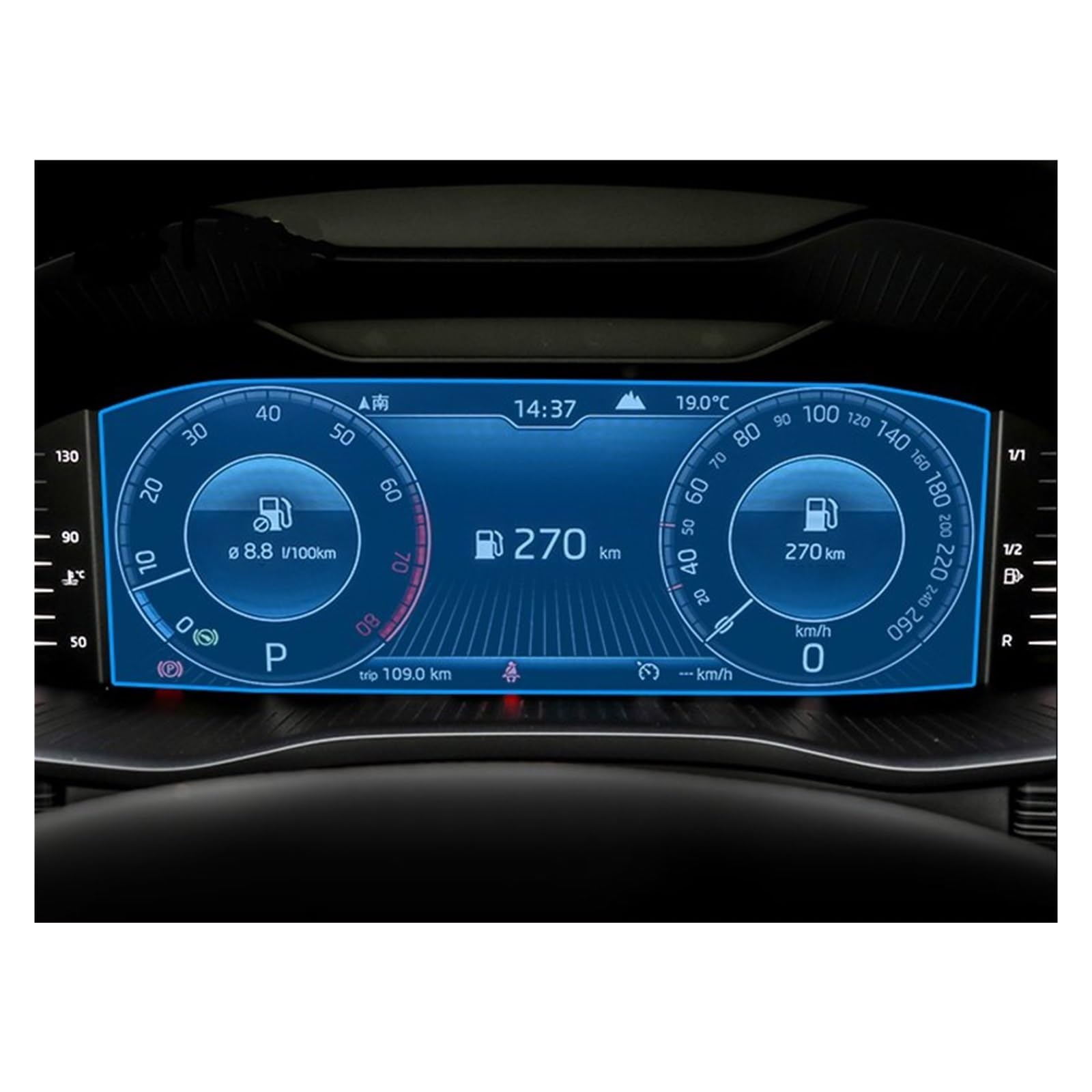 Displayschutz-Folie Für Skoda Für Kodiaq Für GT 2019-2021 Auto-GPS-Navigationsfolie LCD-Bildschirm Gehärtetes Glas Schutzfolie Anti-Kratzfolie Zubehör Navigation Schutzfolie von BWVMVB