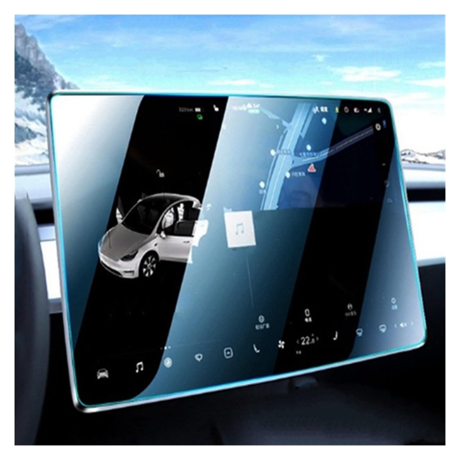 Displayschutz-Folie Für Tesla Für Modell 3 Y 2023 2022 2021 Autozubehör GPS-Navigationsbildschirm Schutzfolie Aus Gehärtetem Glas Kratzfester Innenraum Navigation Schutzfolie von BWVMVB