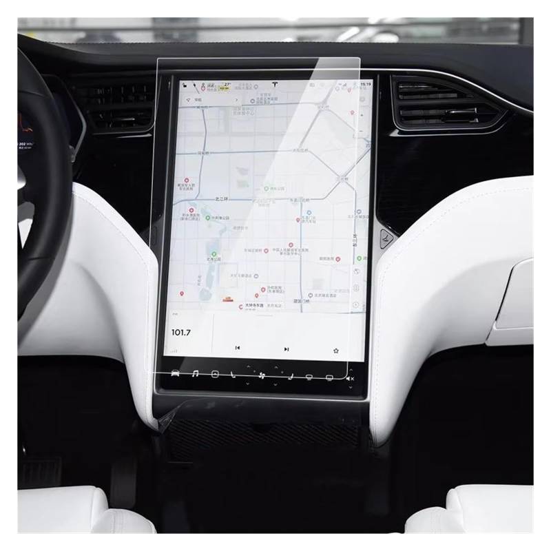 Displayschutz-Folie Für Tesla Für Modell Für X/Für Modell Für S 17" Auto Instrumententafel Navigation Touchscreen Gehärtetes Glas Displayschutzfolie Navigation Schutzfolie von BWVMVB