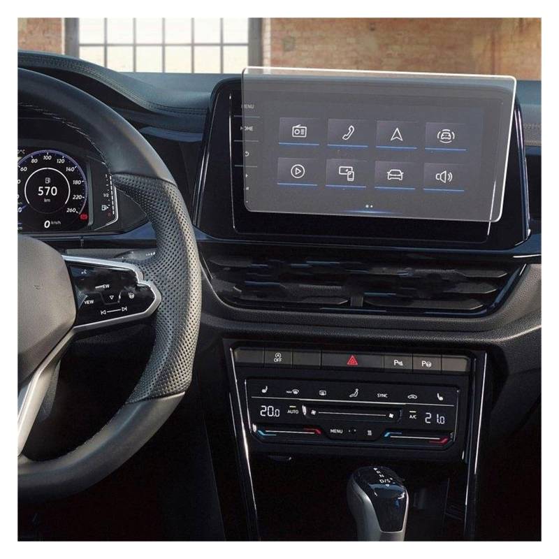 Displayschutz-Folie Für VW Für T-ROC Für T ROC 2022 Autoradio GPS Navigation Displayschutzfolie Autoinnenraum Gehärtetes Glas Schutzfolie Navigation Schutzfolie von BWVMVB