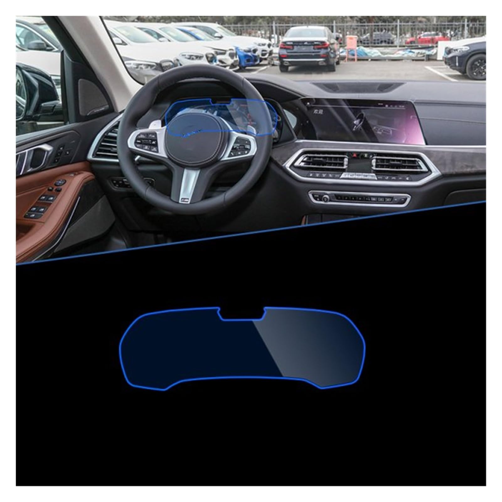 Displayschutz-Folie Für X5 MK4 G05 2019~2022 Autonavigationsinstrument Auto Rücksitzanzeige Film Touch Vollbildschutz Gehärtetes Glas Navigation Schutzfolie von BWVMVB