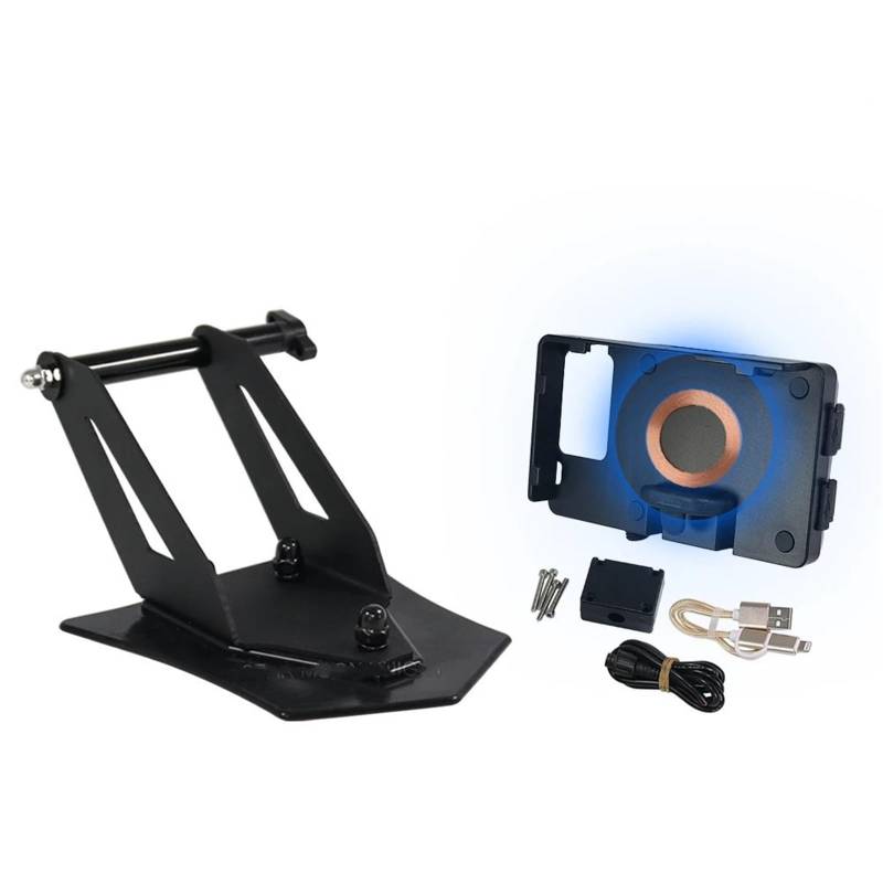 GPS Navigationshalterung Handy-Ladehalter Für R 1250 Für RT R1250RT 2021 2022 2023-Motorradzubehör Navigationsinstrumenthalterung Motorrad GPS Stange(Wireless Charging) von BWVMVB