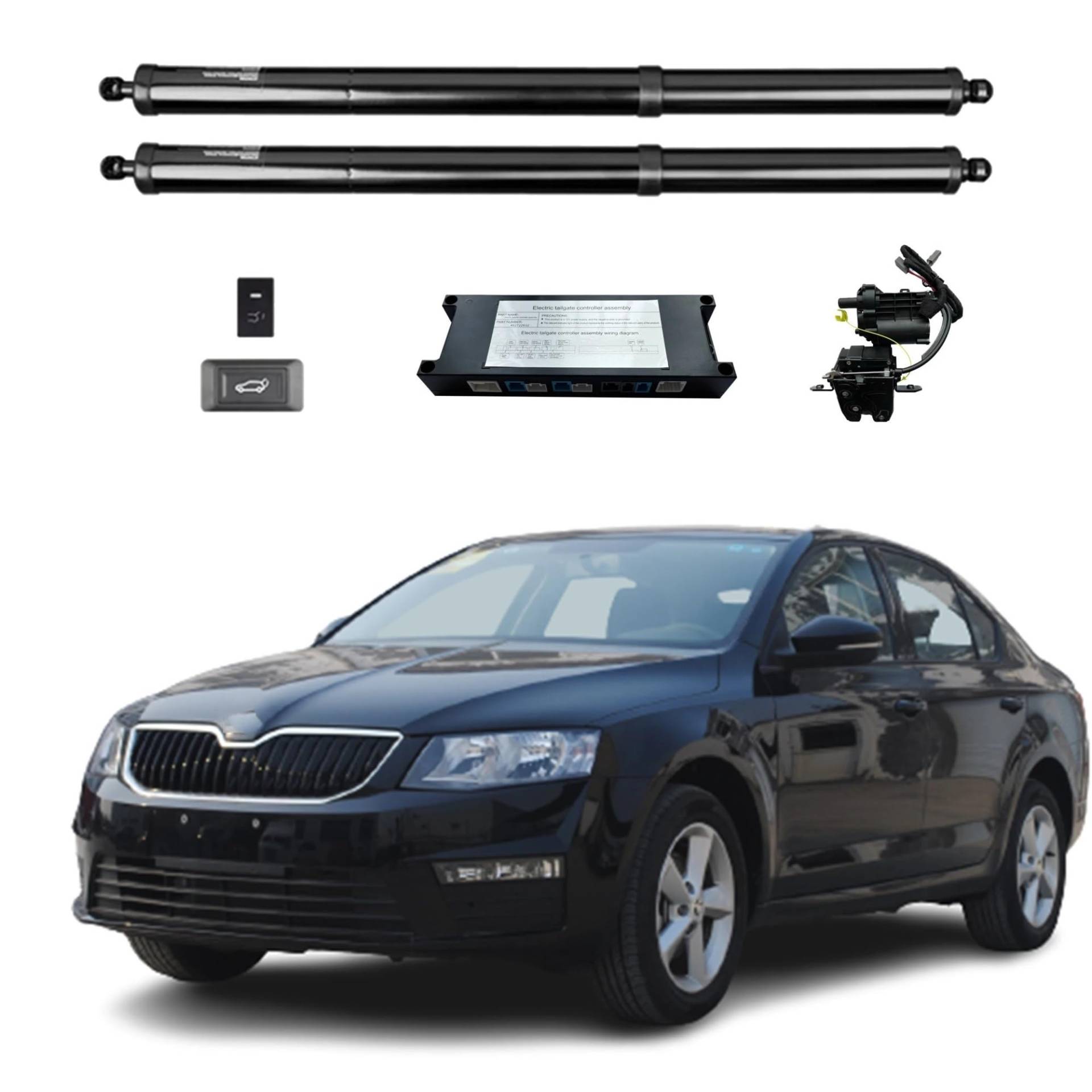 Heckklappe Gasfeder Für Skoda Für Octavia Liftback 2015-2019 Elektrische Heckklappe Power Hintere Tür Heckklappe Auto Boot Stamm Strut Shock Lift Stange Antrieb Kofferraum Gasfeder(Without kick sensor von BWVMVB