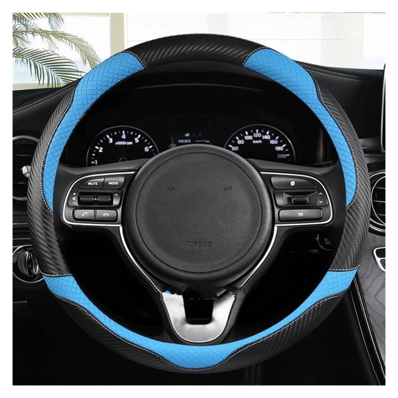 Lenkradbezug Auto Lenkrad Abdeckung Für Kia Für Ceed Für Sportage Für Picanto Für Cerato Für Seltos Für Soul Für Rio 3 4 5 Auto Zubehör Lenkradabdeckung(Blue O Shape) von BWVMVB