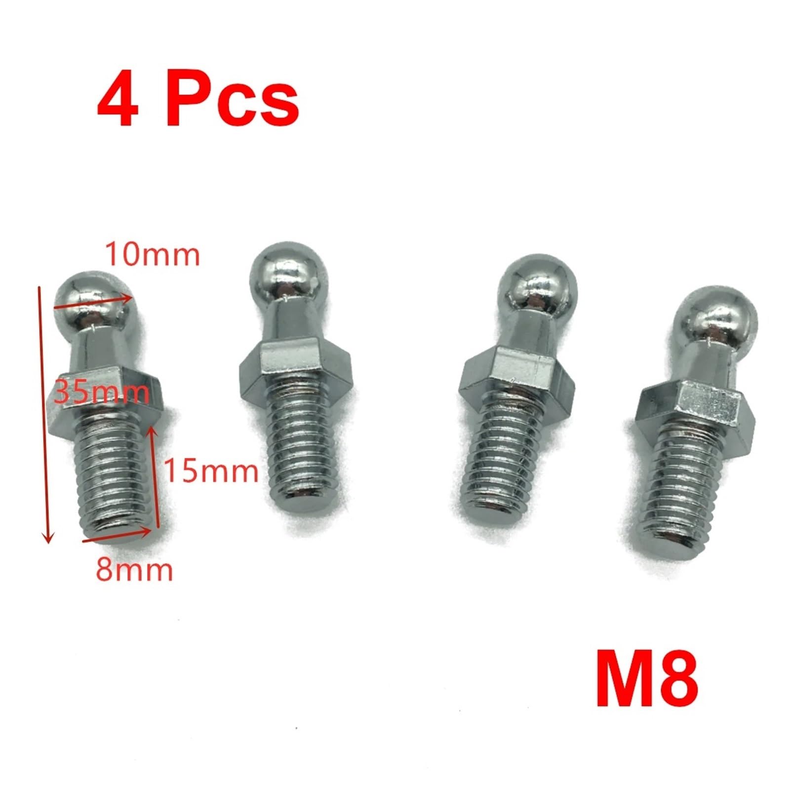 Motorhauben Gasfeder 4Pcs M6 M8 Gas Strut Rod End Fitting Ball Pin Stecker Joint Ventil Frühling Halter Universal Für Auto Boot Vorne Motorhaube Stamm Hause Gasfeder Motorhauben(D) von BWVMVB