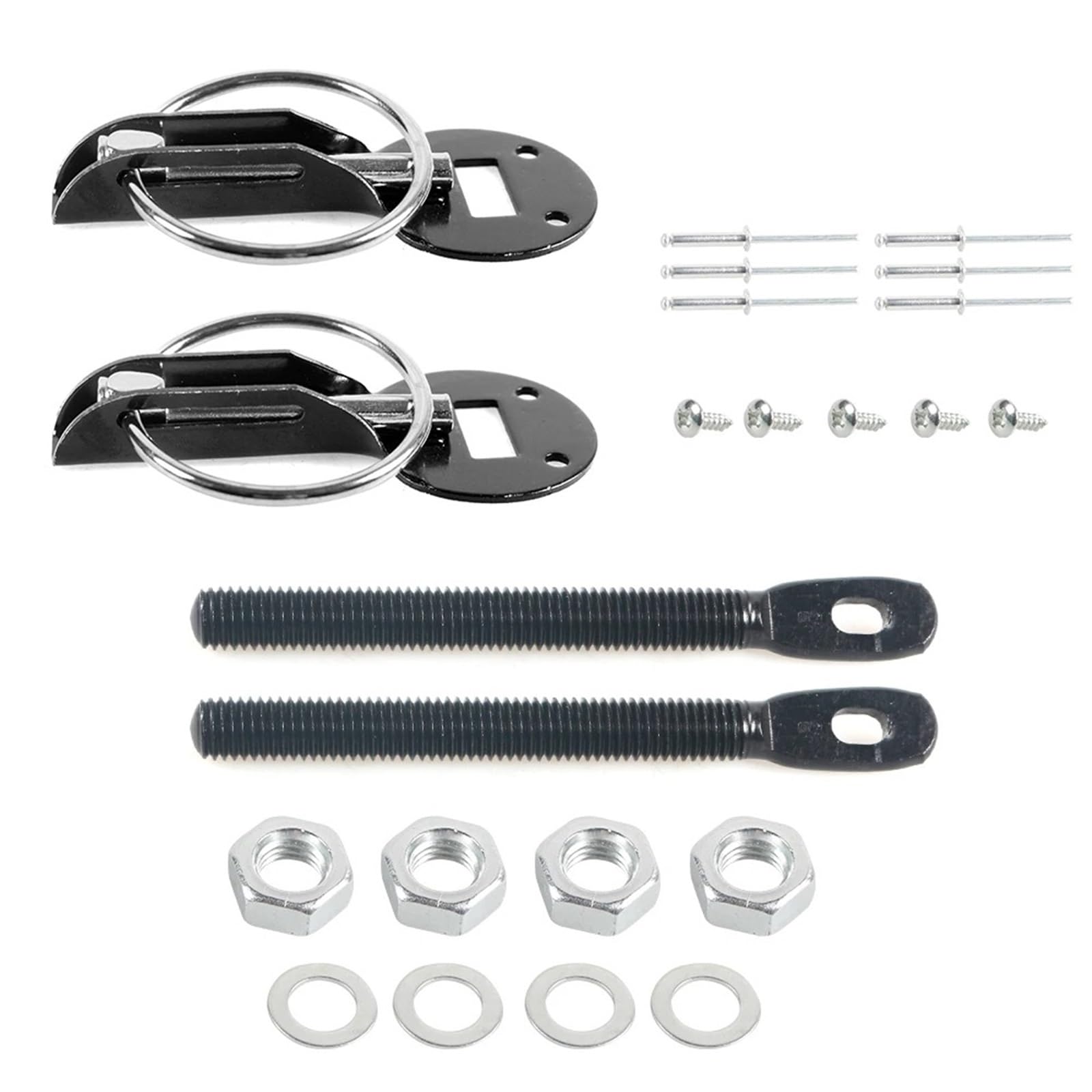 Motorhauben Gasfeder Universal Aluminium Legierung Montage Haube Pin Motorhaube Lock Kit Auto Tunning Lock Kit Unten Haube Lock Latch Pins Fahrzeug Zubehör HL-10 Gasfeder Motorhauben(Blau) von BWVMVB