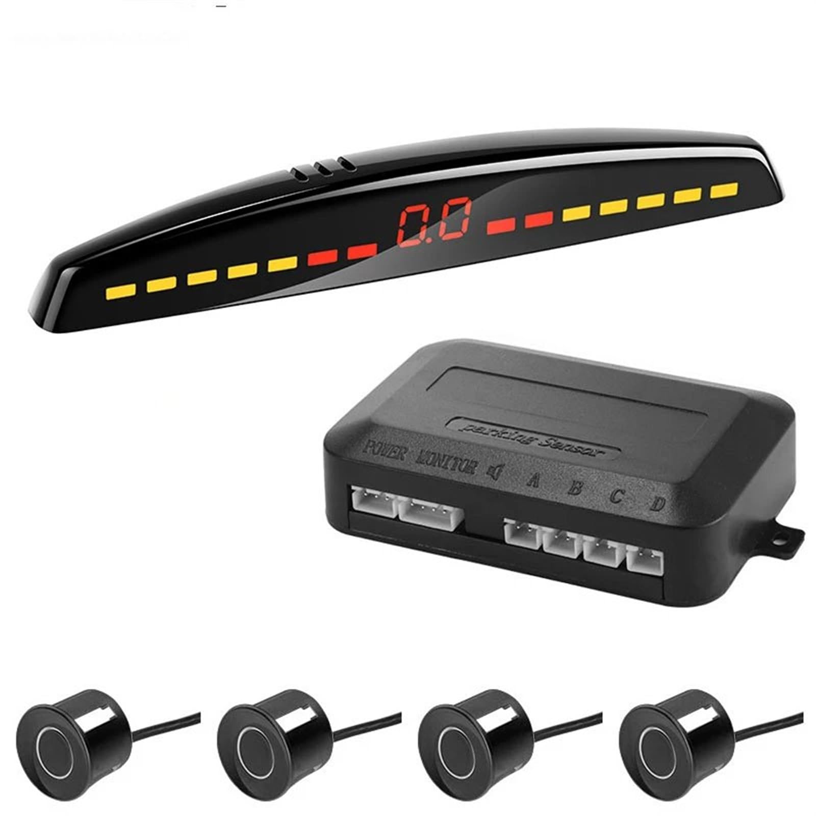 Parksensoren Auto Parkplatz Sensor Auto Auto Detektor Parktronic Display Reverse Backup Monitor System Mit 4 Sensoren Rückfahrsensor(Schwarz) von BWVMVB