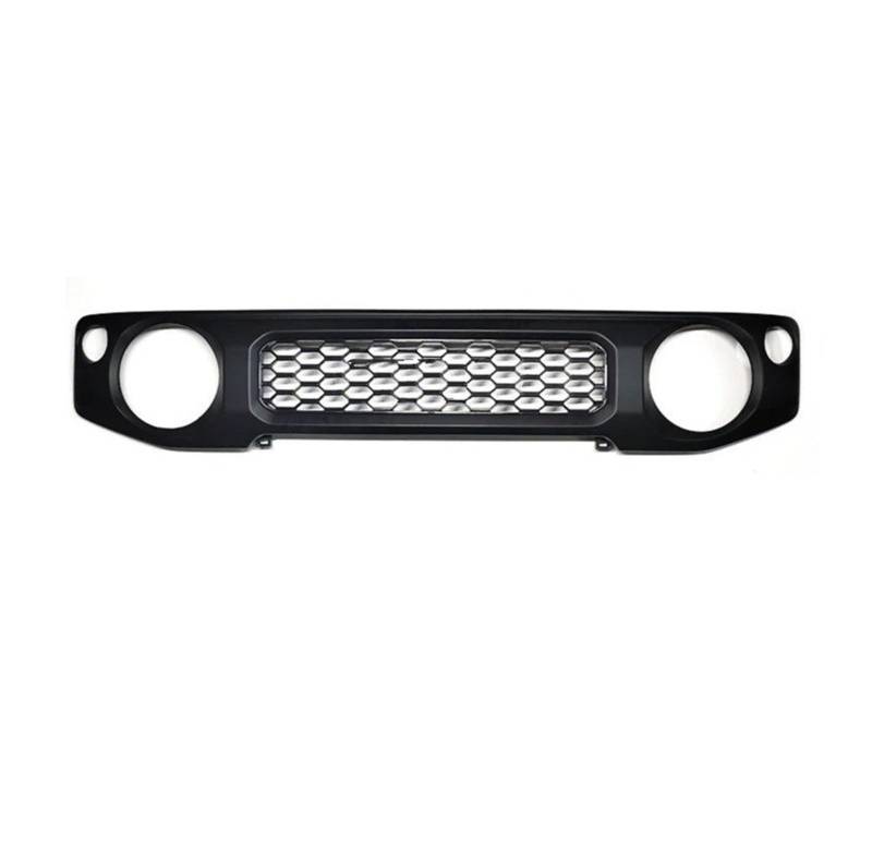 Waben Gitter Kühler Grill Frontgrill Racing Mit Lampen Für Suzuki Für Jimny Für JB64 Für JB74W 2019 2020 2021 Auto Niere Grille Mesh Schwarz Grille Abdeckung Zubehör Kapuze Kühlergrill(B Front Grill) von BWVMVB