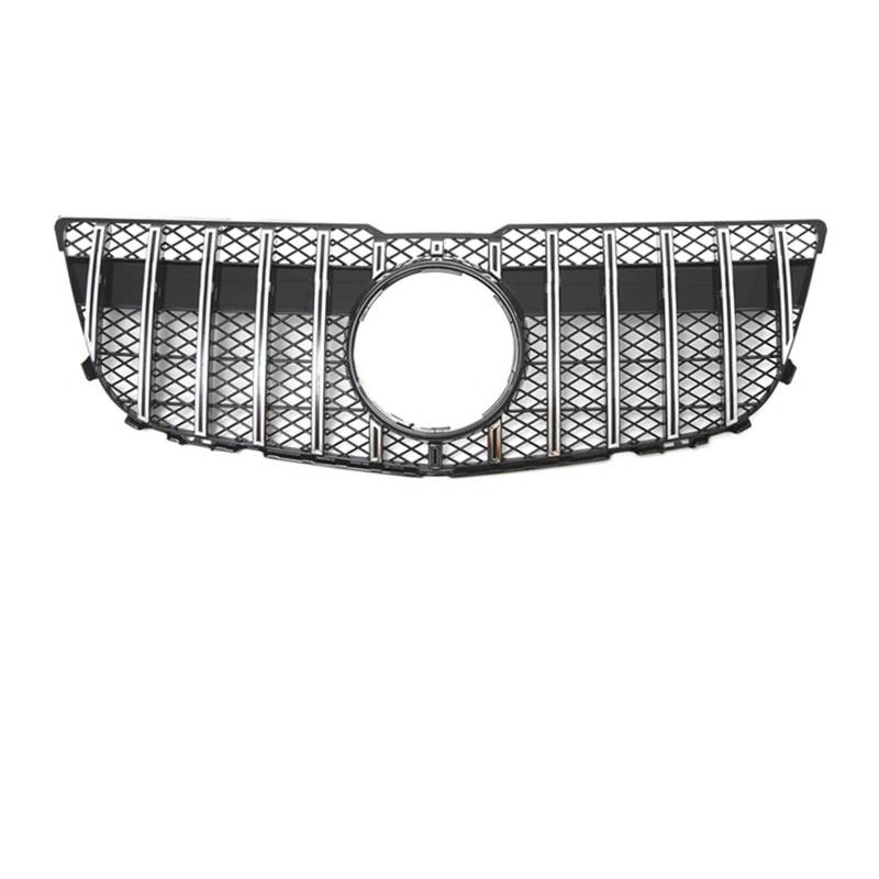 Waben Gitter Kühler Grill Frontstoßstangengrill Für Für Benz Für GLK-Klasse Für X204 Für GLK250 Für GLK300 Für GLK350 Renngitter Im Chrom-Schwarz-Diamanten-Stil Kapuze Kühlergrill(GT-Silver WNet) von BWVMVB